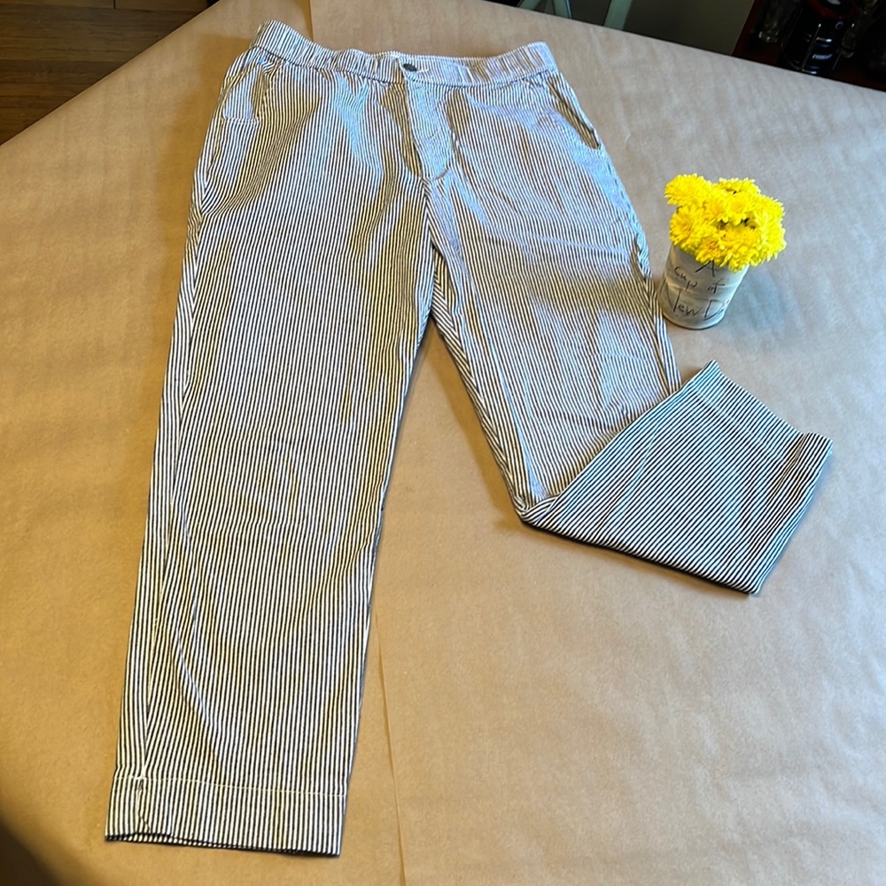 Hollister Ultra High Waist Ankle Length Pant Size Medium Sear-sucker